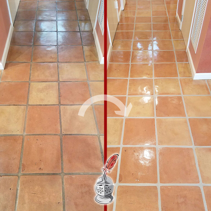 Make your terracotta colors pop-up with a tile and grout cleaning and sealing process