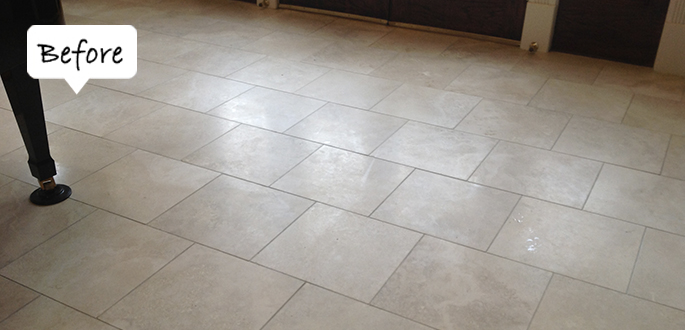 Sir Grout Denver Travertine Before Honing and Polishing